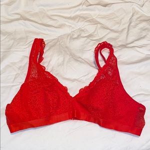 Red Lace padded aerie bralette